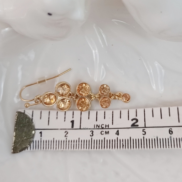 Amber Color Dangle Earrings - Picture 6 of 8